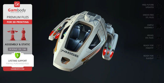 Type-9 Shuttlecraft STL Files for 3D Printing | Assembly Model